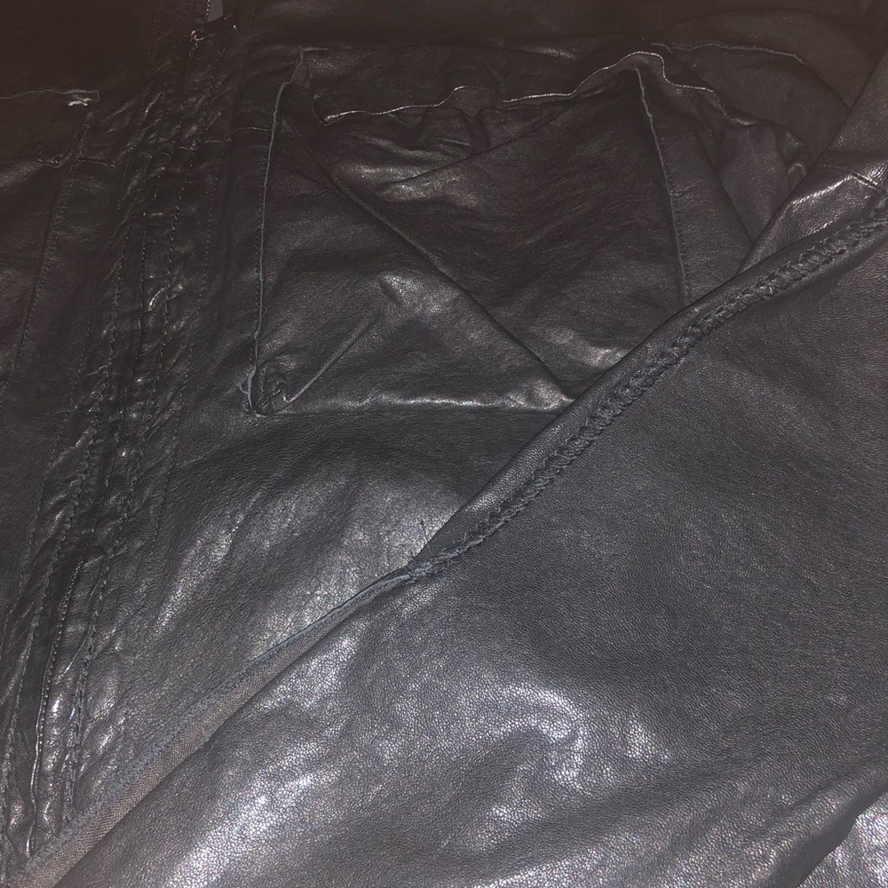 Transit Uomo Giubbino Black Leather Shirt Jacket - Picture 6 of 8